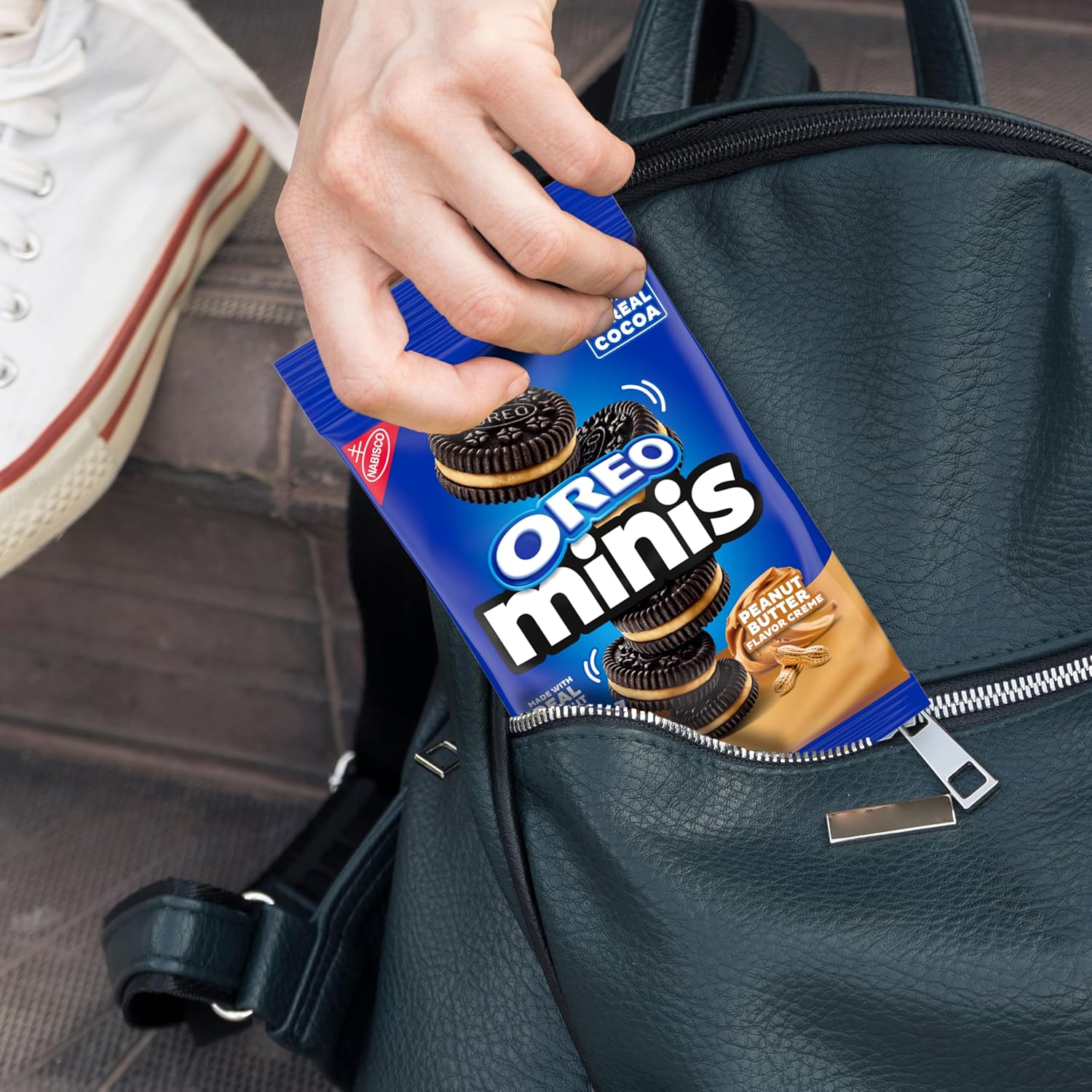 OREO Mini Peanut Butter Chocolate Sandwich Cookies, 3 oz - Image 5
