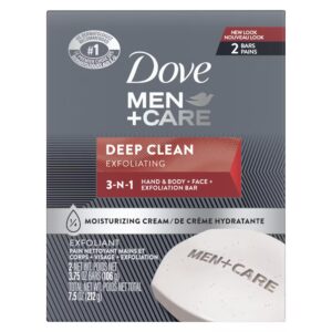 Dove Men+Care Men's Bar Soap Deep Clean, 3.75 oz, 2 Bars