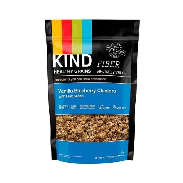 KIND Healthy Grains Granola, Vanilla Blueberry with Flax Seeds, Gluten Free, 11 oz - Image 5