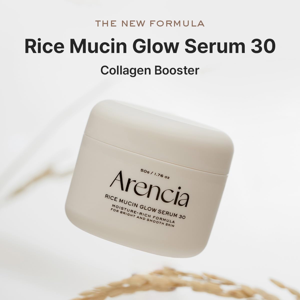 Arencia Rice Mucin Overnight Glow Face Mask Serum 30, 1.76 oz, Plumps Skin with Hyaluronic Acid - Image 3