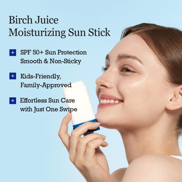 ROUND LAB Birch Juice Moisturizing Sun Stick SPF 50 | Korean Sunscreen Stick for face and body, No White Cast, Outdoor & Travel-Friendly 0.67oz - Image 4