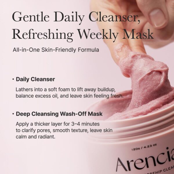 Arencia Fresh Rosehip Rice Mochi Cleanser, 120g - Image 9
