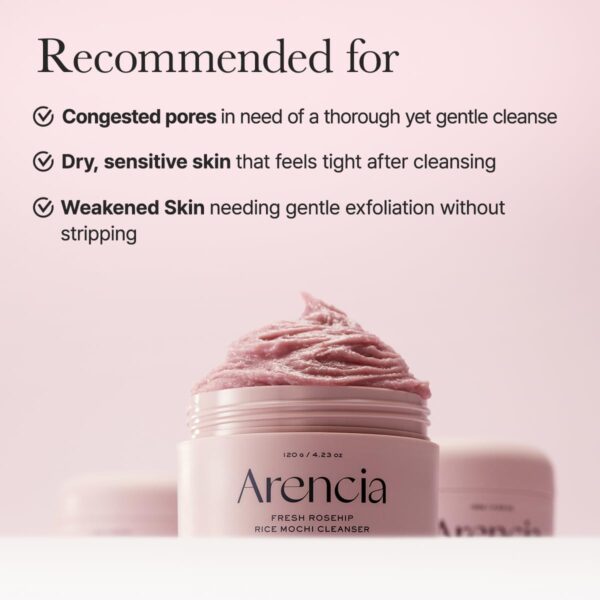 Arencia Fresh Rosehip Rice Mochi Cleanser, 120g - Image 8