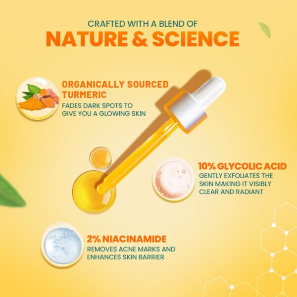 Himalaya Dark Spot Clearing Turmeric Face Serum for glowing skin | with Niacinamide, Glycolic acid & Organically sourced Turmeric | Reduces Dark Spots from Day 7 for Glowing skin | 30ml - Image 9