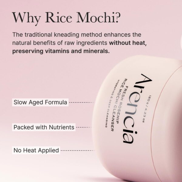 Arencia Fresh Rosehip Rice Mochi Cleanser, 120g - Image 10