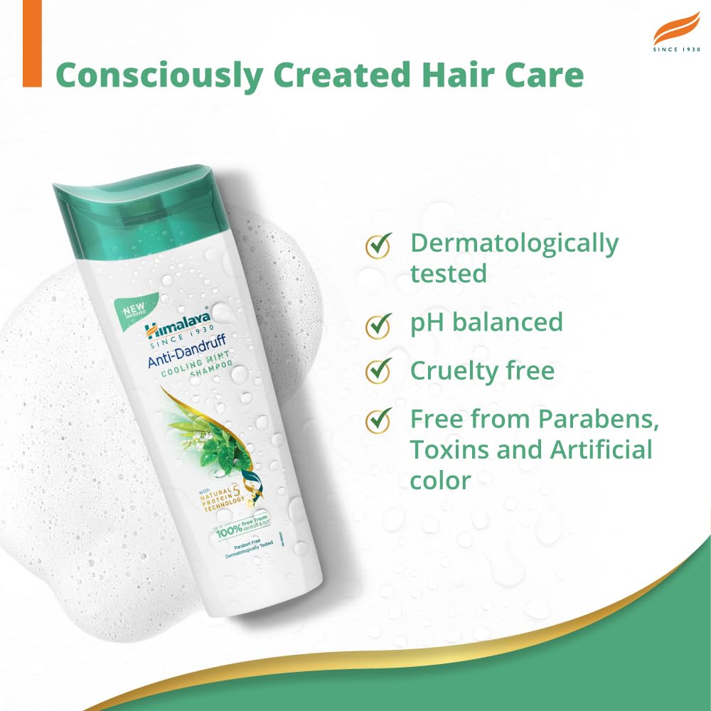 Himalaya Anti-Dandruff Cooling Mint Shampoo | Fights Dandruff | Soothes Scalp & Revives Hair | Enriched with Tea Tree Oil & Mint | For Women & Men | 200ml - Image 6