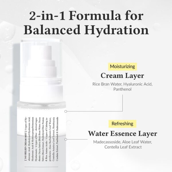 Dr.Althea 345 Relief Cream Mist | Hydrating Facial Mist with Rice Extract | Soothing Care for Sensitive Skin | Vegan Korean Skincare, 3.38 Fl Oz Visit the Dr.Althea Store - Image 5