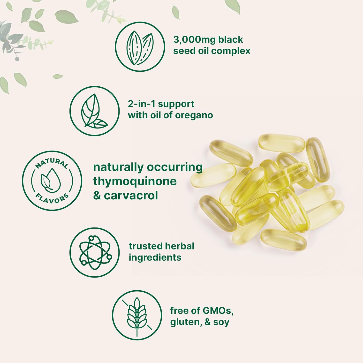 Micro Ingredients Black Seed Oil Softgels, 3,000mg, 240 Count | 2-in-1 Formula with Oil of Oregano, Carvacrol & Thymoquinone | Plant Based, Non-GMO, & Immune Support - Image 3