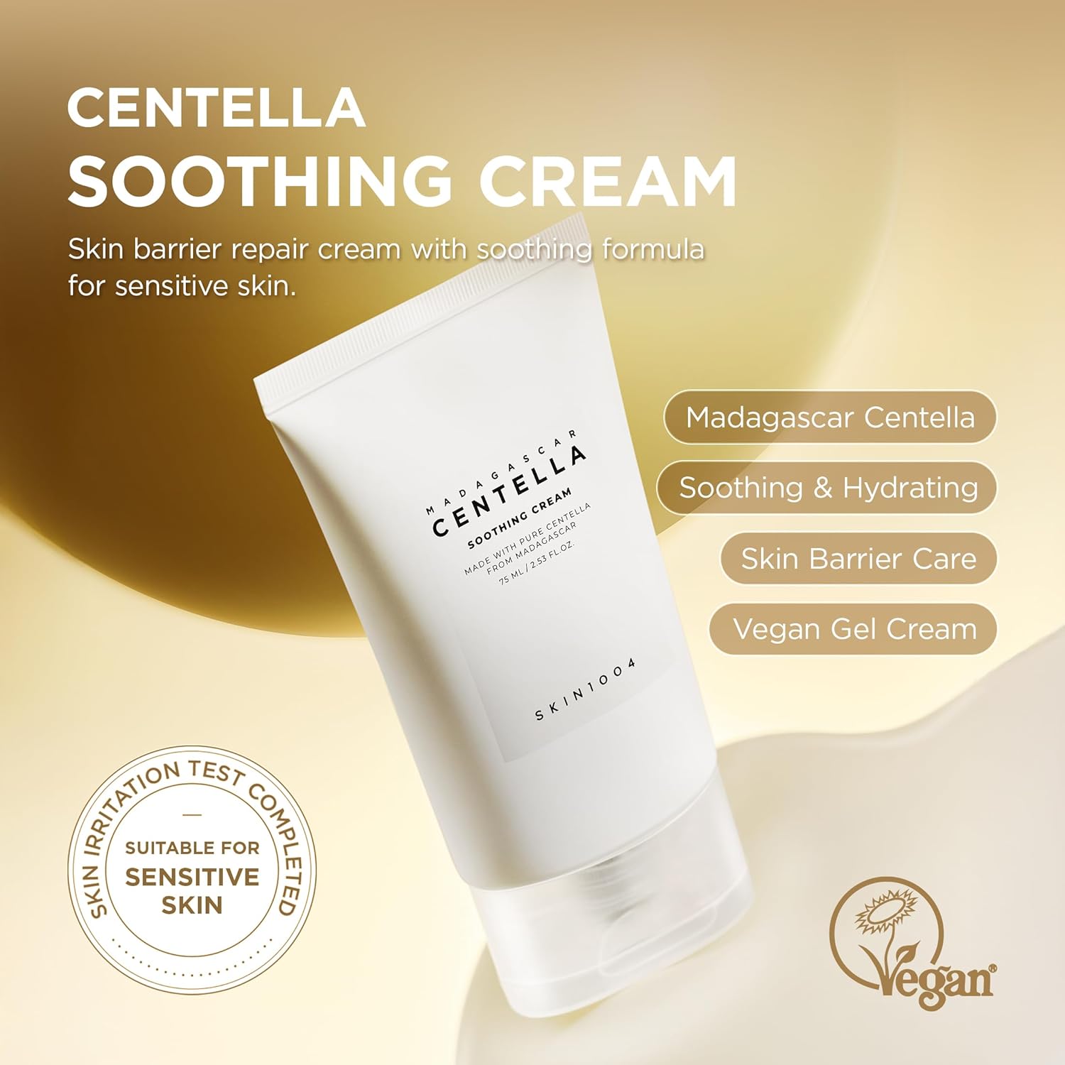 SKIN1004 Madagascar Centella Soothing Cream 2.53 fl.oz, 75ml, Quadruple Ceramide Complex Strengthens Skin Barrier and Smooths Skin 2.53oz - Image 3