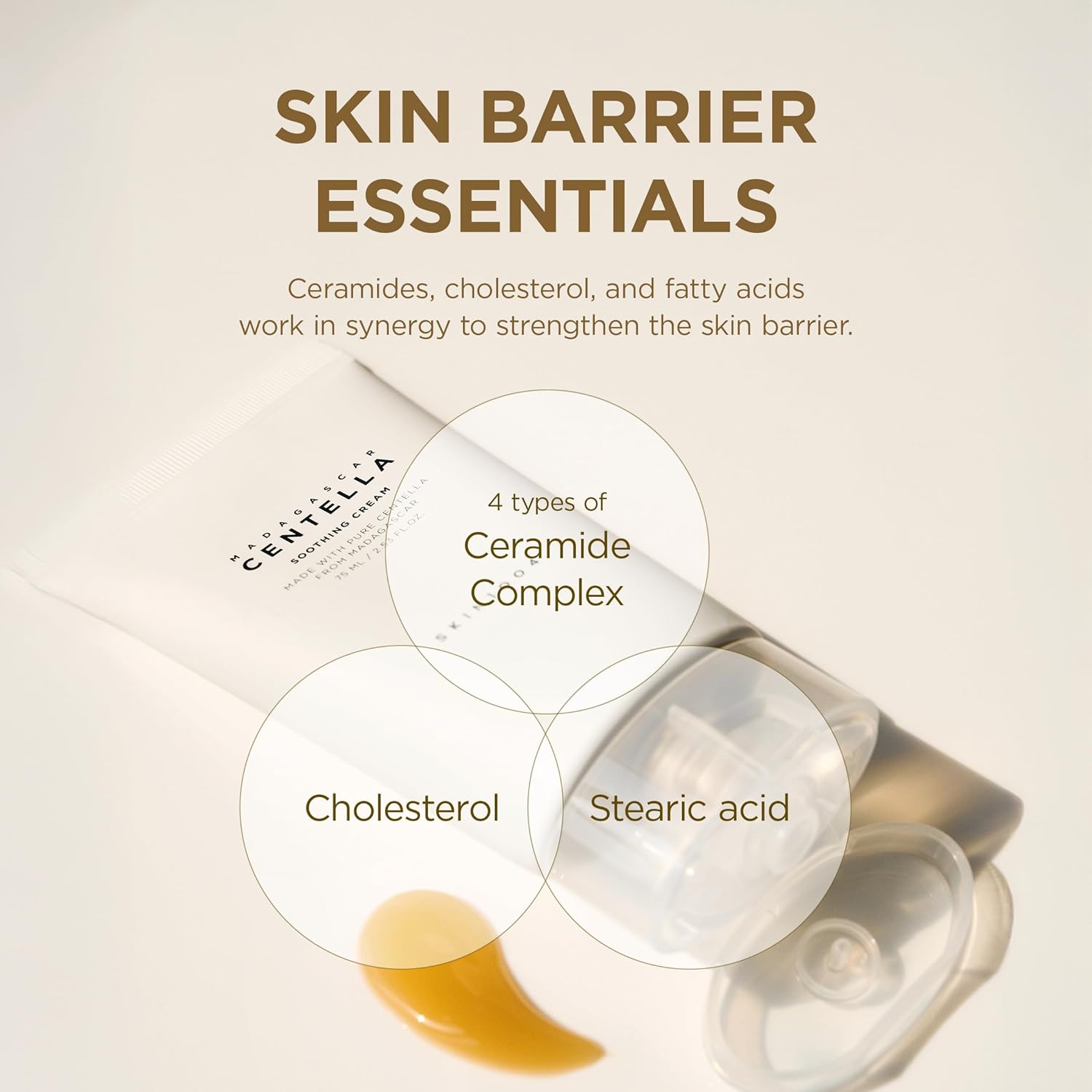 SKIN1004 Madagascar Centella Soothing Cream 2.53 fl.oz, 75ml, Quadruple Ceramide Complex Strengthens Skin Barrier and Smooths Skin 2.53oz - Image 6