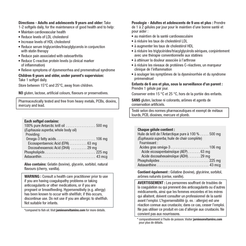 Jamieson Omega Complete | Pure Krill Oil | Extra Strength 60ct - Image 3