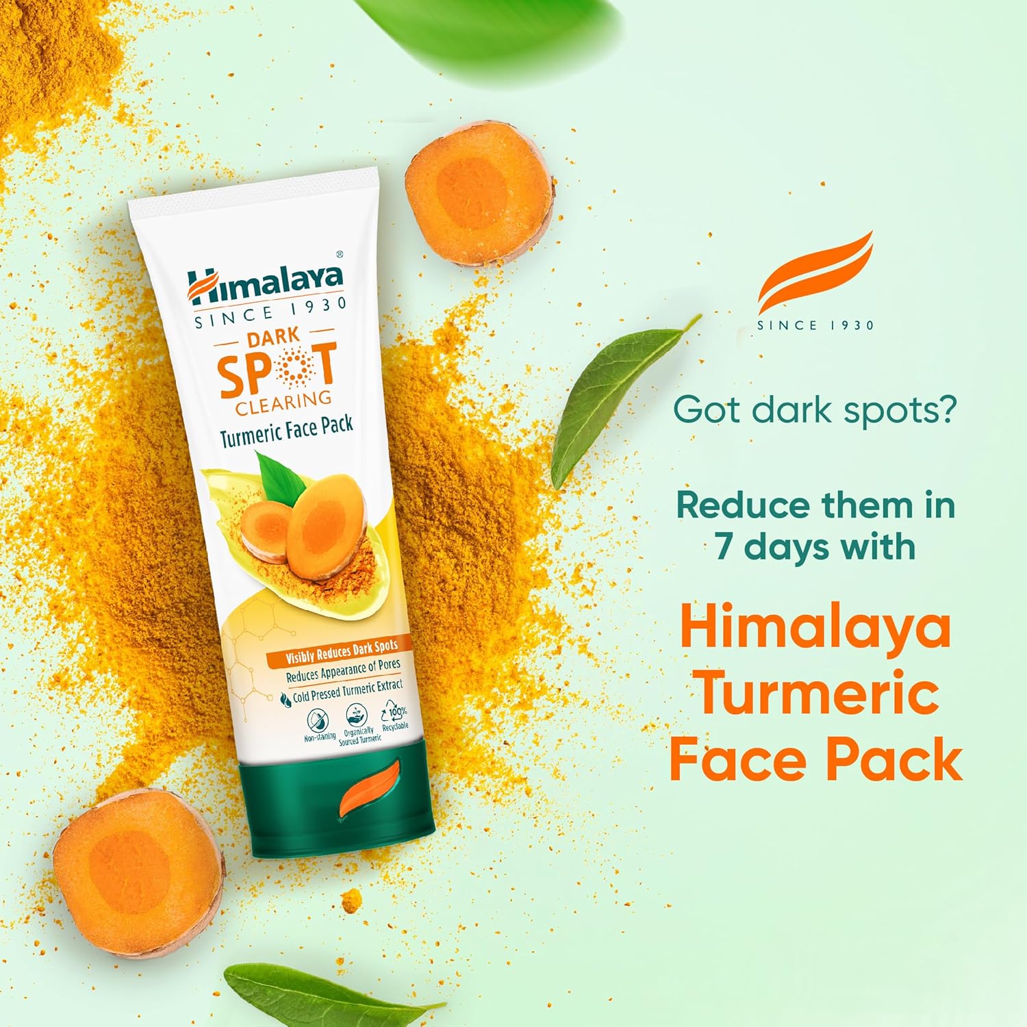 Himalaya Dark Spot Clearing Turmeric Face Pack | Organically Sourced Turmeric | Reduce Dark Spots In 7 Days | Gives Radiant Skin | 50G - Image 4