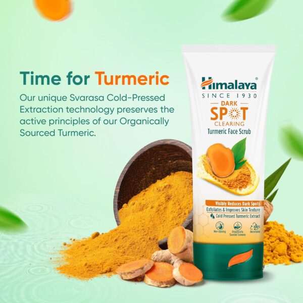 Himalaya Dark Spot Clearing Turmeric Face Scrub | Organically sourced Turmeric | Reduce dark spots in 7 days | Gives Radiant Skin | 100g - Image 3