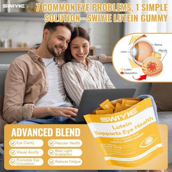 Lutein Gummies – Eye Vitamin and Mineral Supplement with 20mg Lutein & 4mg Zeaxanthin – Gummy Vitamins for Eye Health Support – Naturally Flavored, 60 Gummies - Image 6