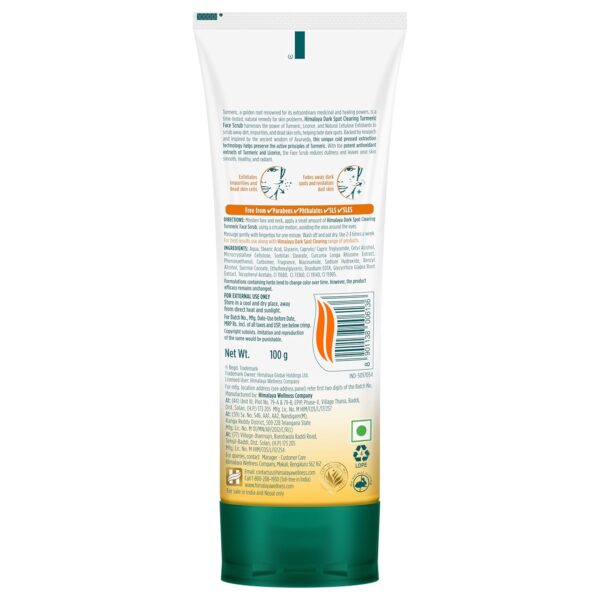 Himalaya Dark Spot Clearing Turmeric Face Scrub | Organically sourced Turmeric | Reduce dark spots in 7 days | Gives Radiant Skin | 100g - Image 6