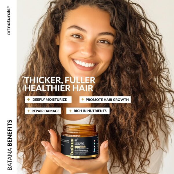 artnaturals Batana Oil for Hair Growth – 4Pc Set: Raw Batana oil 4oz + 4.2oz Paste, Lash Wand & Brow Brush– Organic Dr. Sebi Inspired Products from Honduras –100% Unrefined Miracle for Scalp, Edges & Eyebrows - Image 4