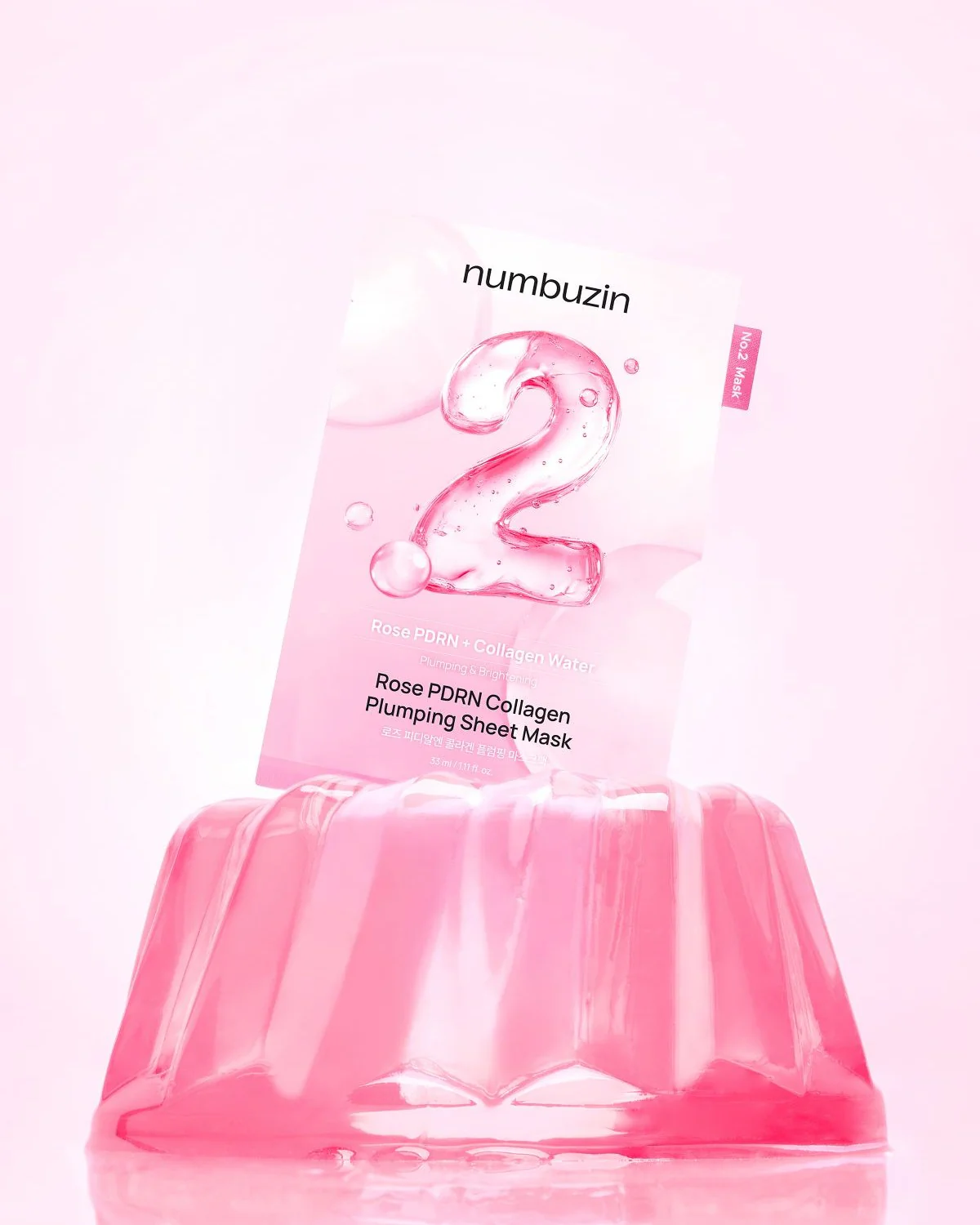 numbuzin No.2 Sheet Mask | Rose PDRN Collagen Plumping Sheet Mask | Korean Mask for face | Brightening, Hydrating, Firming and Moisturizing | Collagen, Peptides, PDRN
