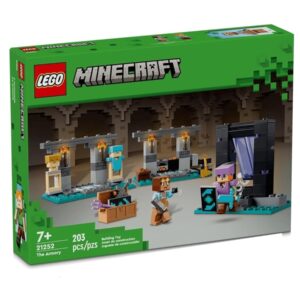 LEGO Minecraft The Armory Building Set, Includes Popular Minecraft Figures Alex and Armorsmith, Action Toy for Gamers and Kids, 21252