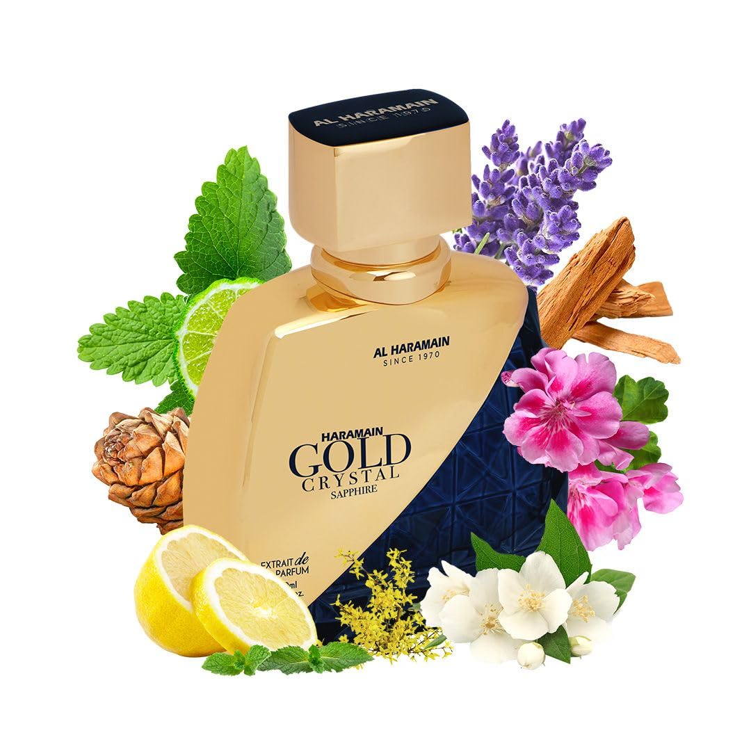 Al Haramain Gold Crystal Sapphire for Unisex - Arabian Perfume for Women and Men - Long Lasting Fragrance - Arabic Perfume - Eau de Parfum - 3.33 oz EDP Spray - Image 3