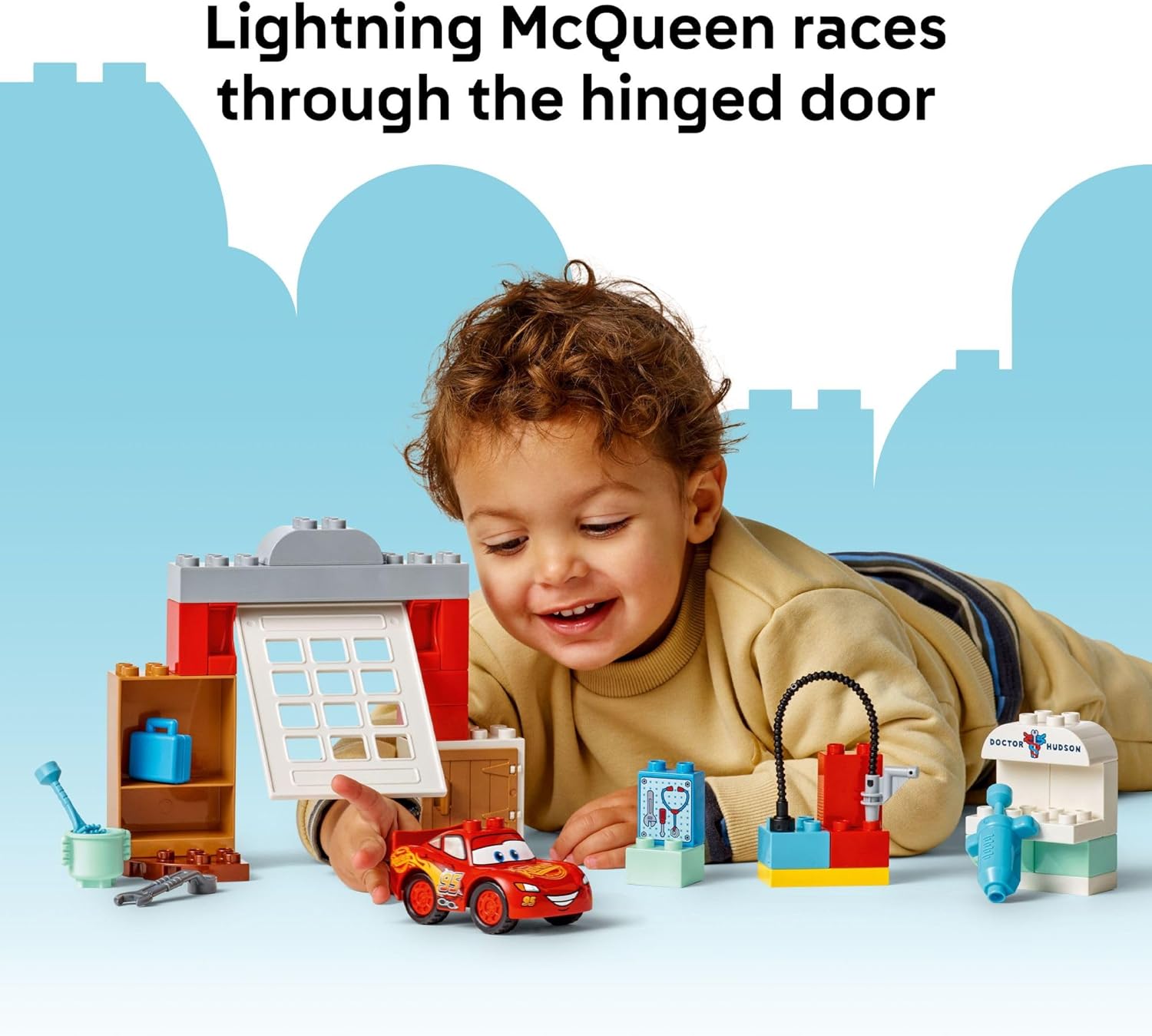 LEGO DUPLO Disney and Pixar Cars McQueen’s Visit to Doc’s Garage - Lightning McQueen Cars Toy for Preschool Boys and Girls 2+ - Pretend Play and Sensory Toddler Toy - Gift Idea for Birthdays - 10456 - Image 8