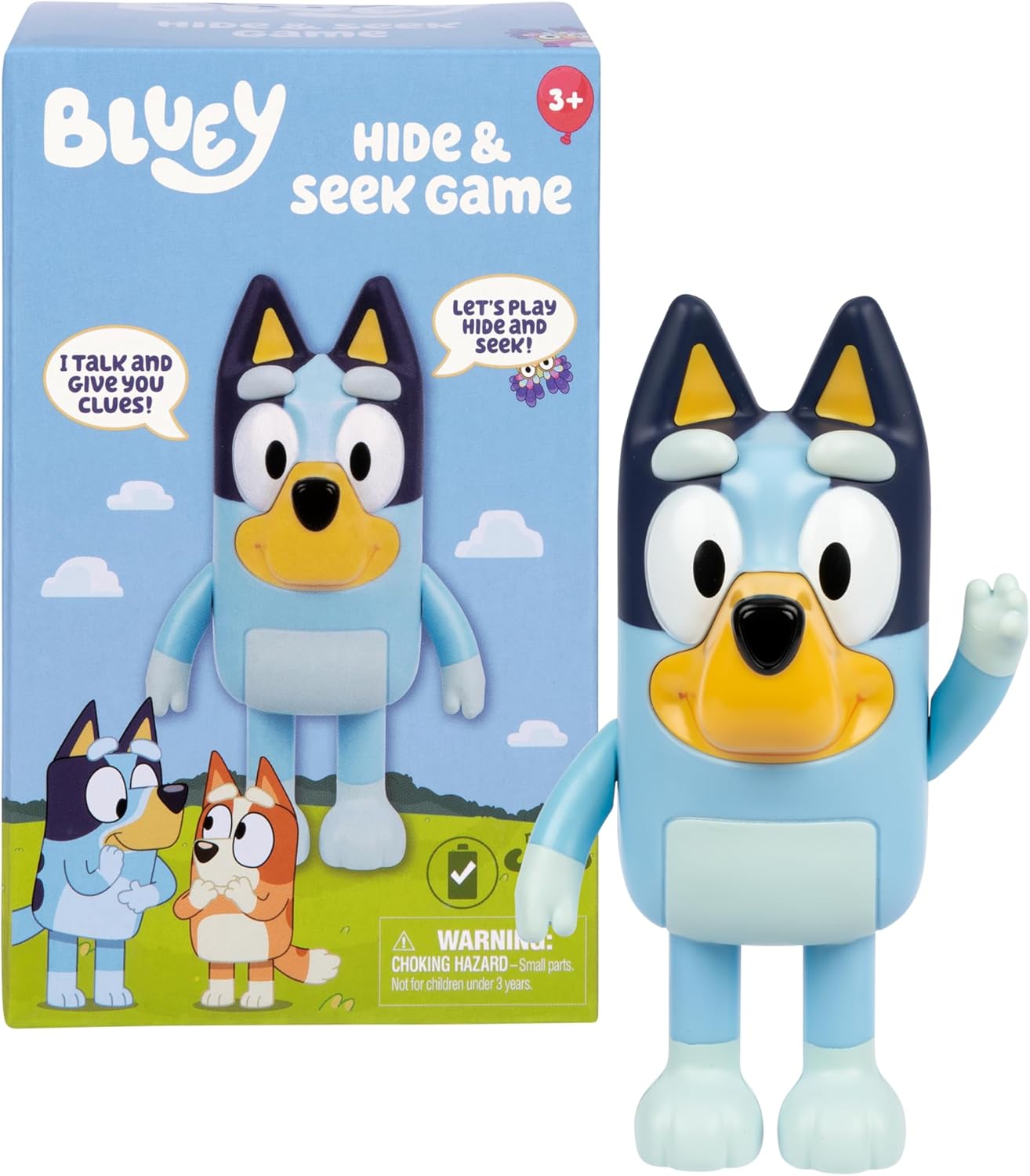 Bluey Game Hide and Seek Electronic Figure, Articulated, Musical Kids Figurines with Dance Mode, Interactive Play Toddler Figurine Toys for Ages 3+