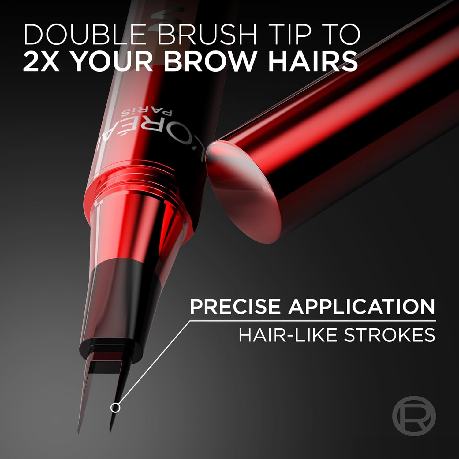 L'Oreal Paris Faux Brow, Hair-Like, Filling Eyebrow Pen with Double-Brush Tip, Fast & Precise Eyebrow Makeup, Soft Black, 0.04 Fl Oz - Image 3