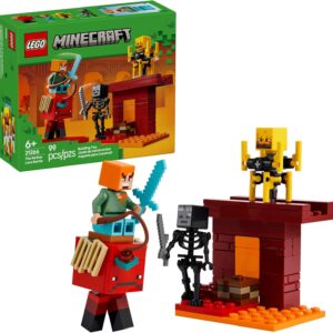 LEGO Minecraft The Nether Lava Battle Toy and Playset - Building Minecraft Toy for Kids, Ages 6+ - Alex, Wither Skeleton, Blaze and Strider Figures for Pretend Play - Gift Idea for Birthdays - 21266