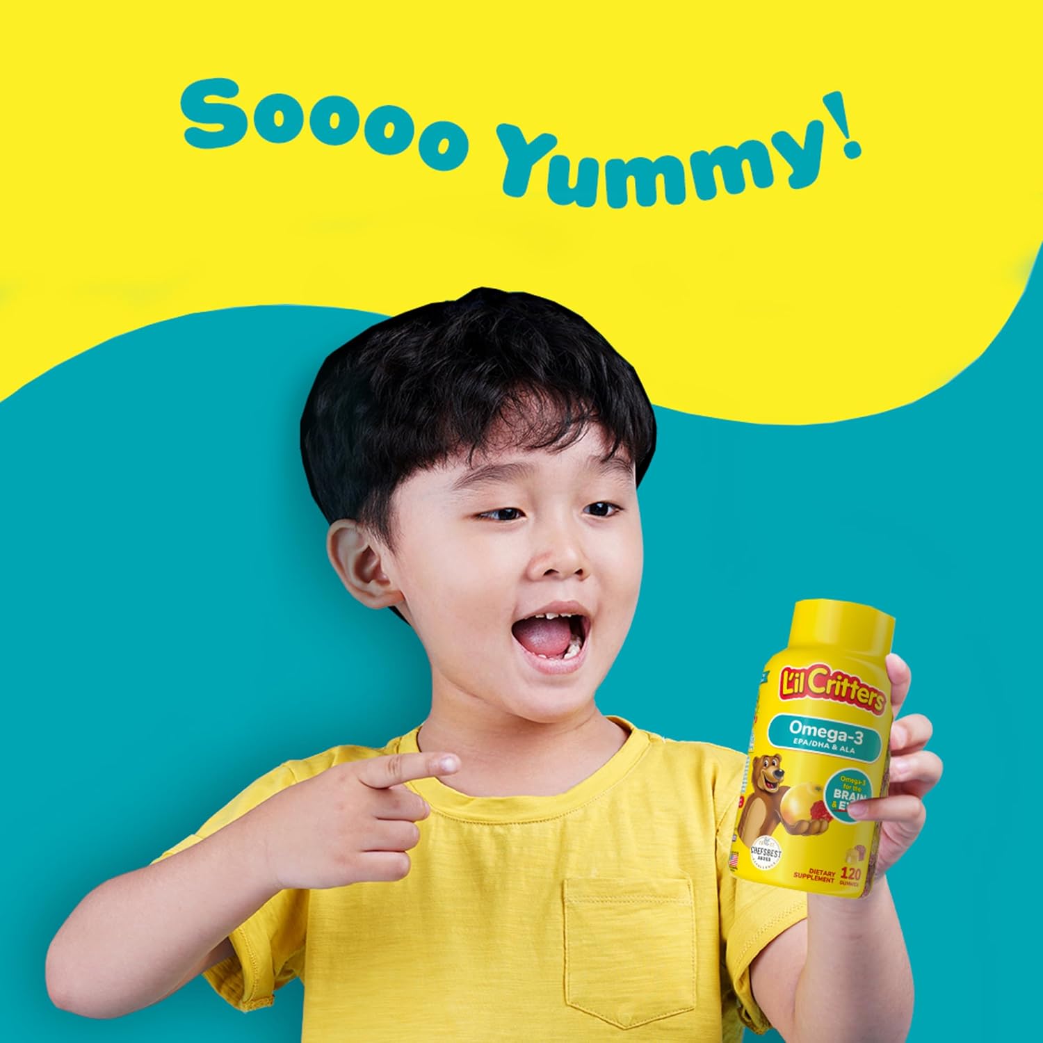 Lil Critters Kids Omega-3 Gummy, 3 Fatty acids, DHA, EPA and ALA. 120 ct - Image 7