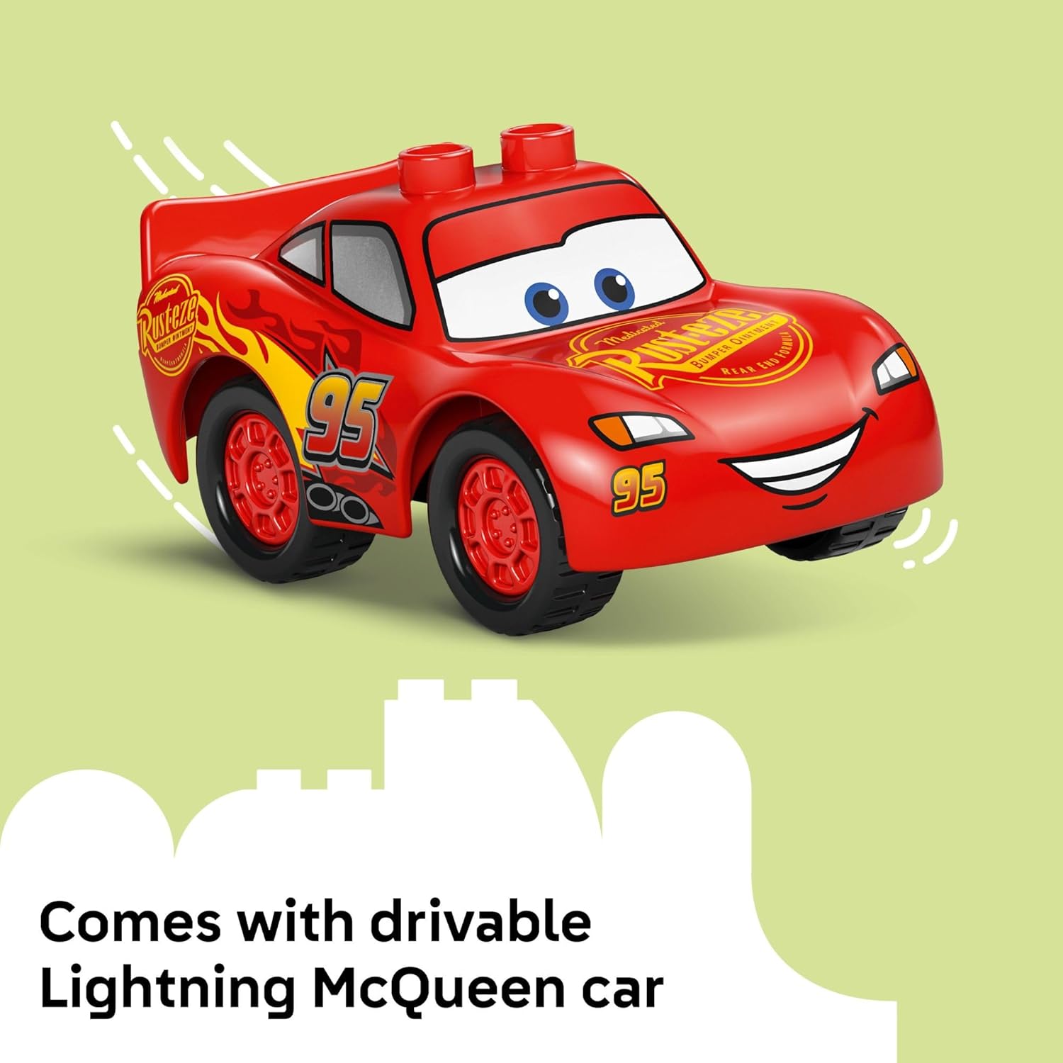 LEGO DUPLO Disney and Pixar Cars McQueen’s Visit to Doc’s Garage - Lightning McQueen Cars Toy for Preschool Boys and Girls 2+ - Pretend Play and Sensory Toddler Toy - Gift Idea for Birthdays - 10456 - Image 7