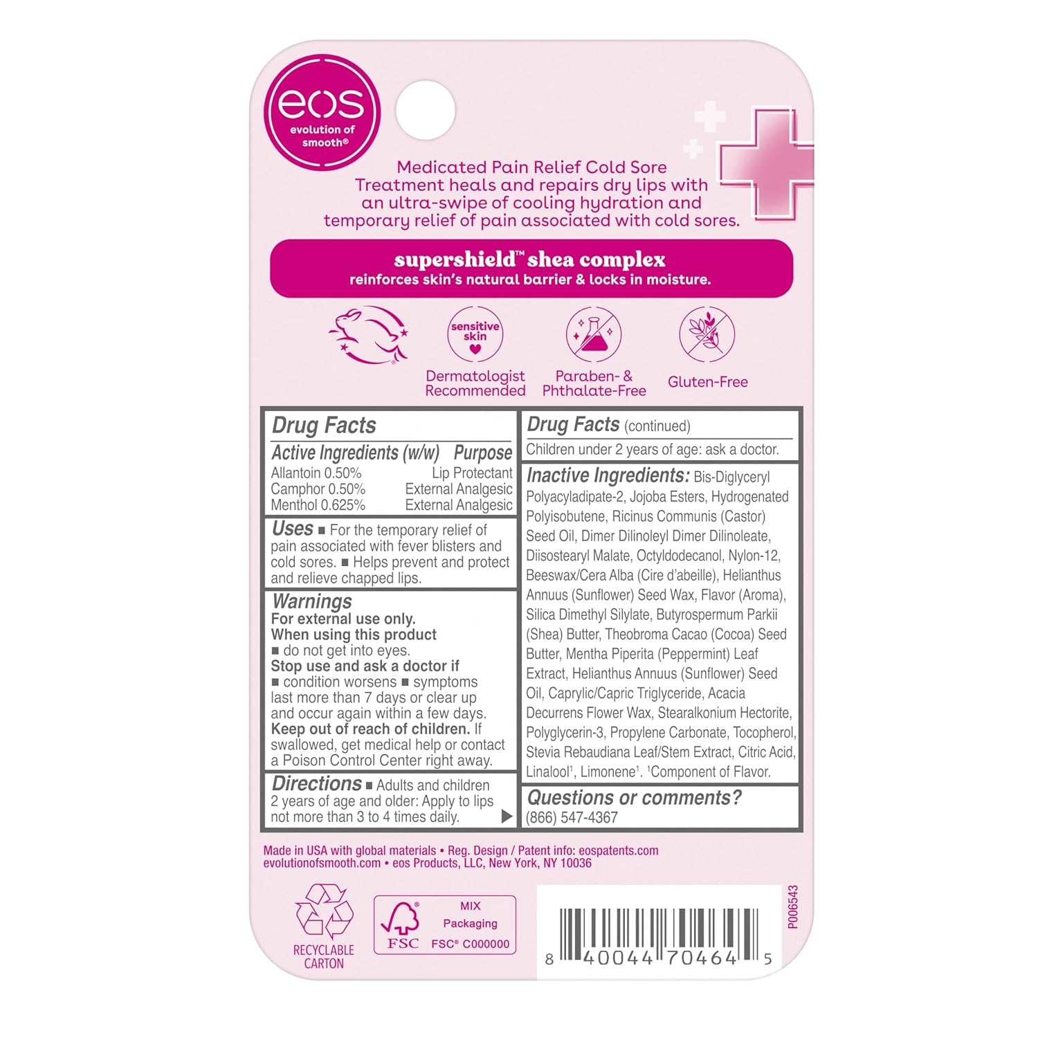 eos Medicated Lip Balm - The Fixer | Lip Care to Repair and Protect Chapped and Dry Lips | Instant Cooling and Pain Relief with Natural Ingredients | 0.35 oz - Image 7