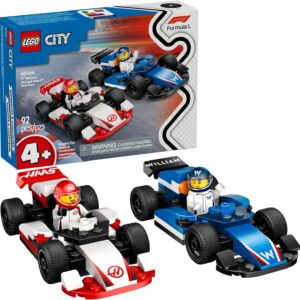 LEGO City F1 Williams Racing & Haas F1 Race Car Toys - Car Building Toy Set for K15