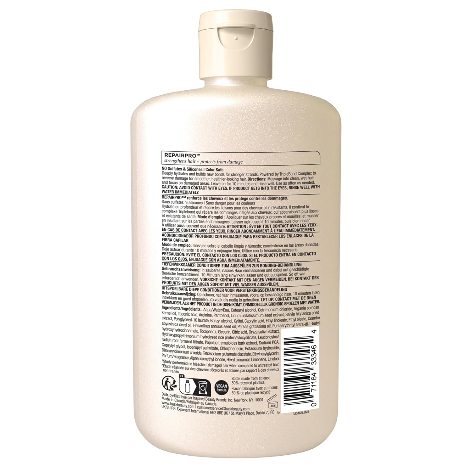 HASK Bond Building Rinse-Out Deep Conditioner with Triple Bond Complex & Argan Oil, Repairs Damage, Softens, Adds Moisture, Sulfate-Free, Cruelty-Free, Colour-Safe – 8 oz - Image 7