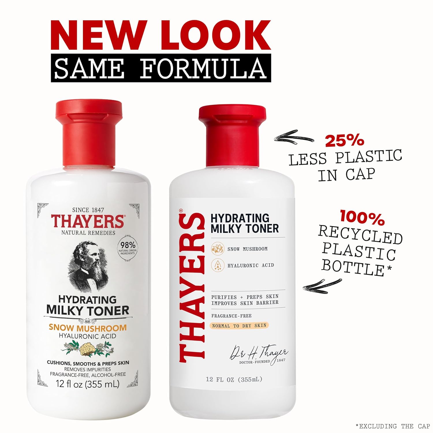 THAYERS Milky Face Toner Skin Care with Snow Mushroom and Hyaluronic Acid, Natural Gentle Facial Toner, for Dry and Sensitive Skin, 355mL - Image 3