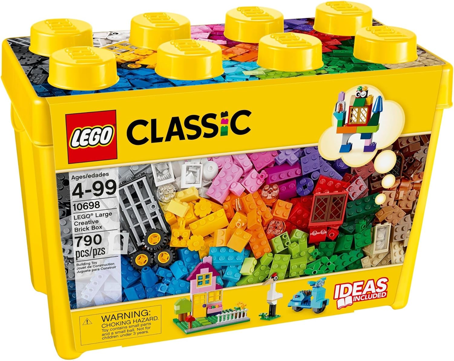 LEGO Classic Large Creative Brick Box 10698 Building Toy Set, Toy Storage Solution for Home or Classrooms, Interactive Building Toy for Kids, 790pcs - Image 5