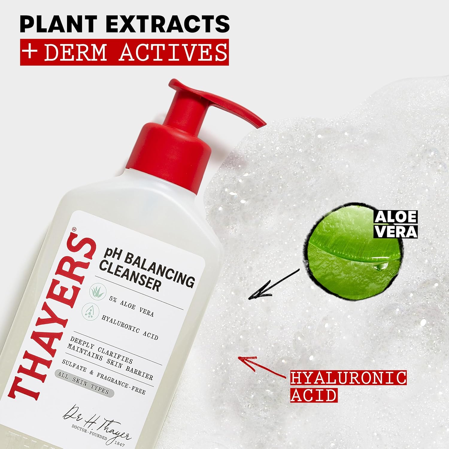 THAYERS pH Balancing Daily Cleanser, Face Wash with Aloe Vera, Gentle and Hydrating Skin Care for Dry, Oily, or Acne Prone Skin, 8 FL Oz. - Image 5