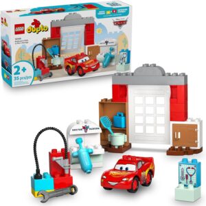 LEGO DUPLO Disney and Pixar Cars McQueen’s Visit to Doc’s Garage - Lightning McQueen Cars Toy for Preschool Boys and Girls 2+ - Pretend Play and Sensory Toddler Toy - Gift Idea for Birthdays - 10456
