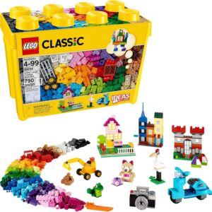 LEGO Classic Large Creative Brick Box 10698 Building Toy Set, Toy Storage Solution for Home or Classrooms, Interactive Building Toy for Kids, 790pcs