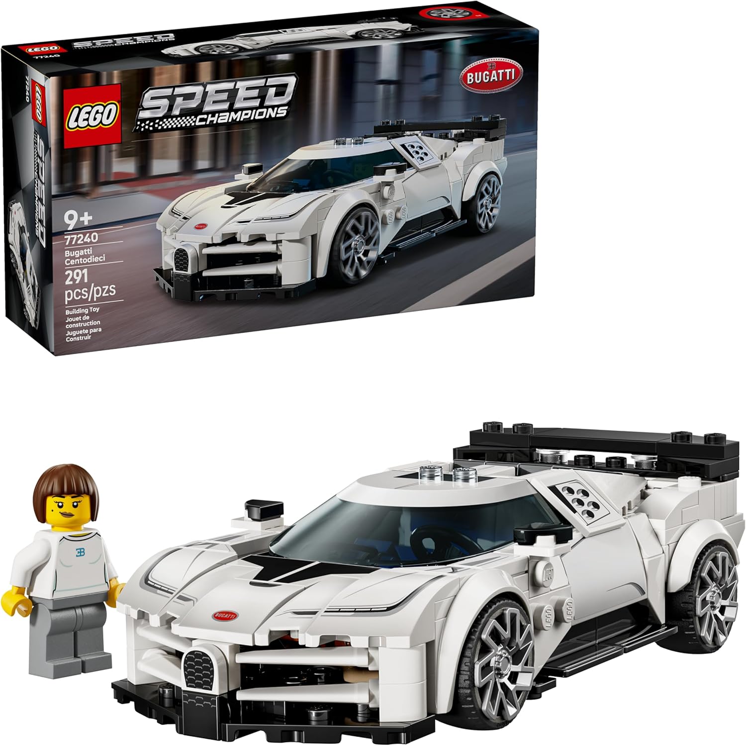 LEGO Speed Champions Bugatti Centodieci Hyper Sports Car Toy - Model Kit & Pretend Play Toy for Boys & Girls, Ages 9+ - Italian Model Car Kit for Racing Fans - Gift Idea for Birthdays - 77240