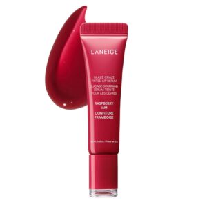 LANEIGE Glaze Craze Tinted Lip Serum: Hydrating Lip Serum for Glossy, Nourished Lips with Plumping Polypeptides - Raspberry Jam