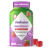 vitafusion Max Strength 10 mg Melatonin Gummies, Strawberry Flavored, Adult Melatonin Gummy Vitamin Supplement, 100 Count, 50 Day Supply