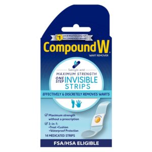 Compound W Maximum Strength One Step Invisible Wart Remover Strips, 14 CT
