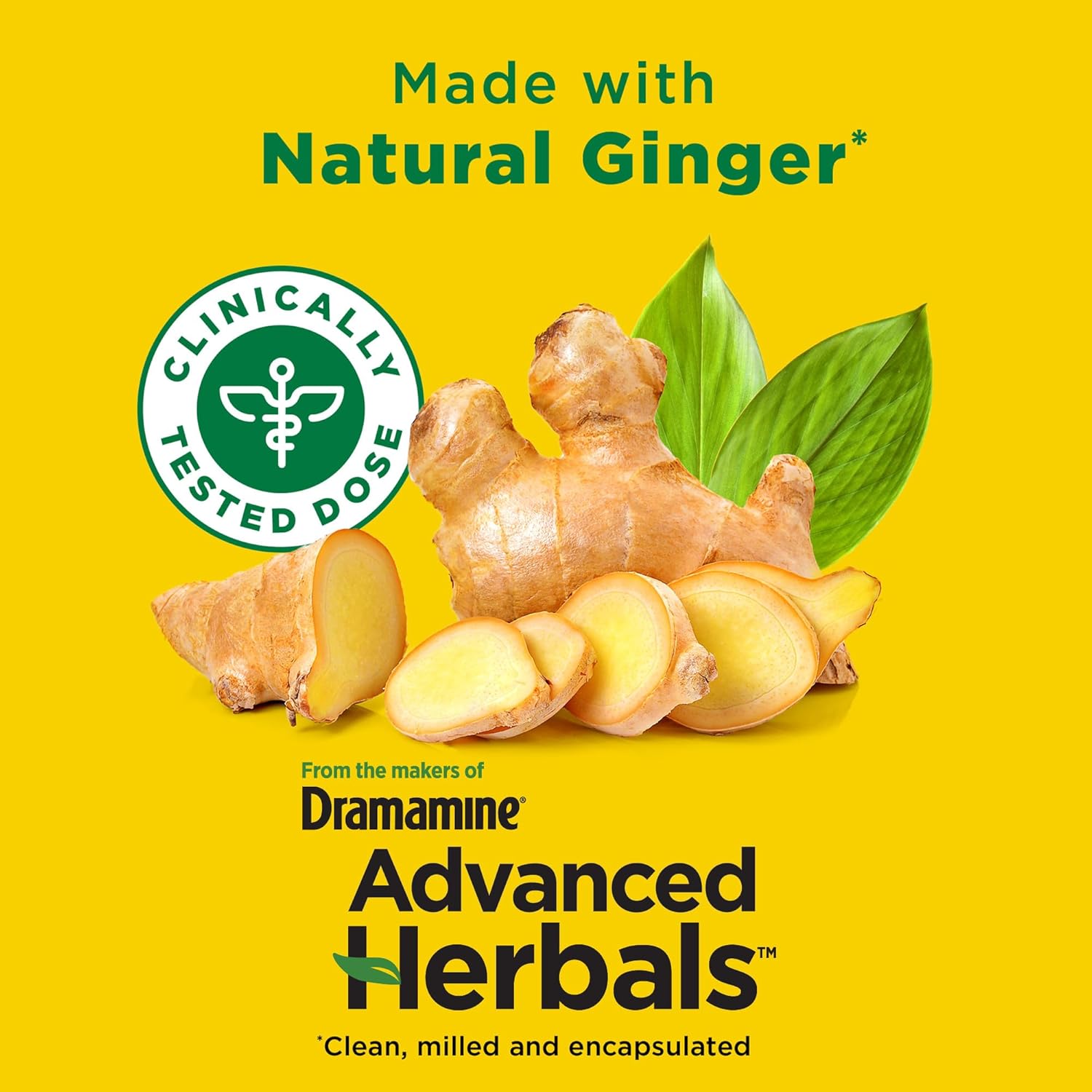 Dramamine, Advanced Herbals, Non-Drowsy, Motion Sickness Relief, Made with Natural Ginger, 18 Count - Image 6