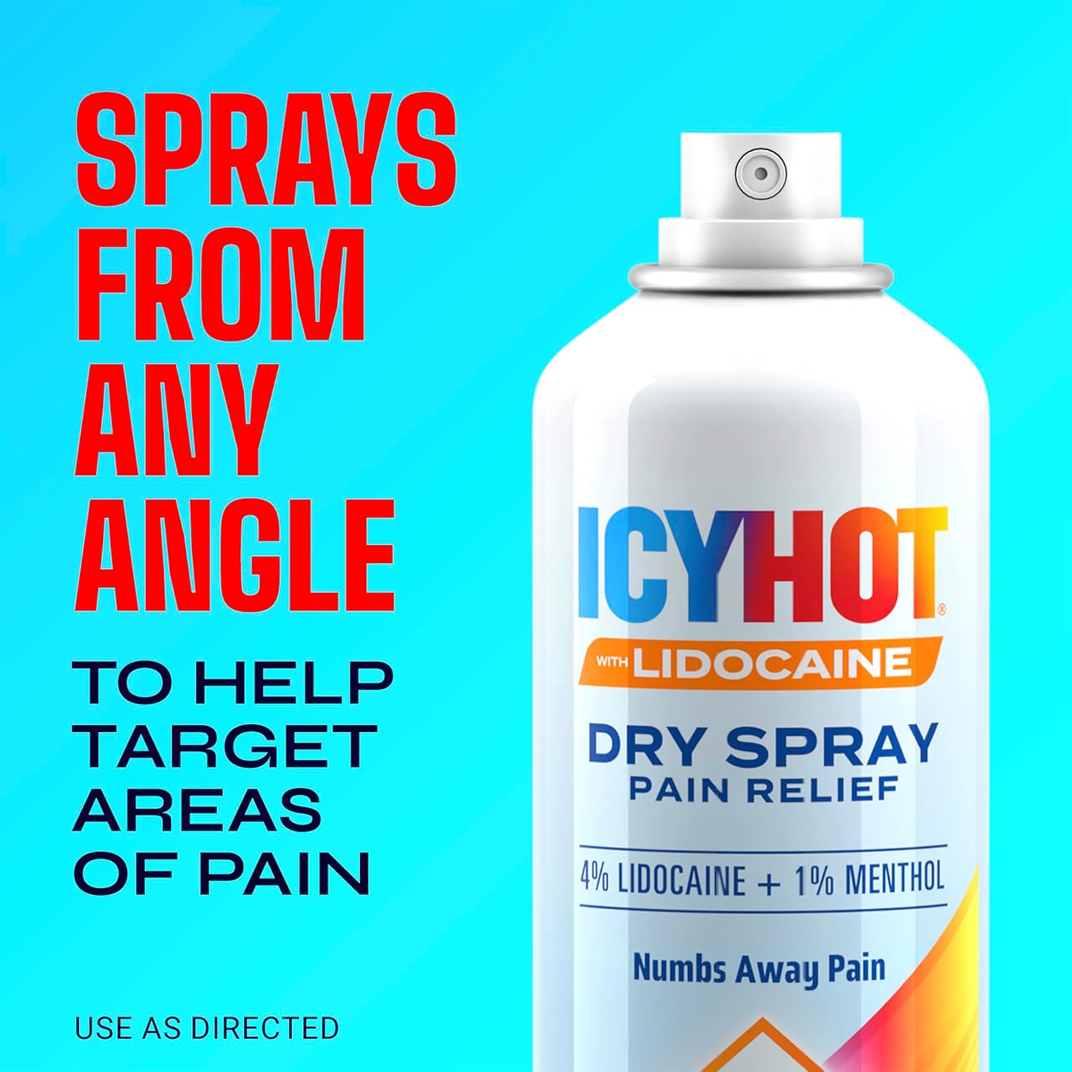 Icy Hot Lidocaine Pain Relief Dry Spray, Numb Aggravated Nerves with Max Strength Lidocaine 4% and Menthol 1%, Fast-Acting Pain Relief for Minor Pain, Backaches, Sprains and Strains, 4 oz - Image 6