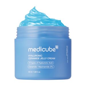 medicube Hyaluronic Acid Moisturizing Jelly Cream | Daily Moisturizer for All Skin Types | Long-lasting Hydration with Hyaluronic Acid, Ceramides, Multi Peptides | Supports Skin's Natural Barrier