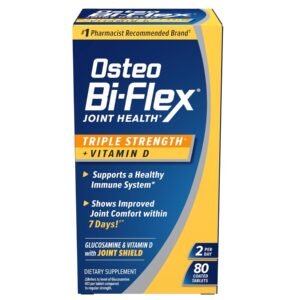 Osteo Bi-Flex Triple Strengthwith Vitamin D Glucosamine Chondroitin Joint Health Supplement, Coated Tablets, 80 Count