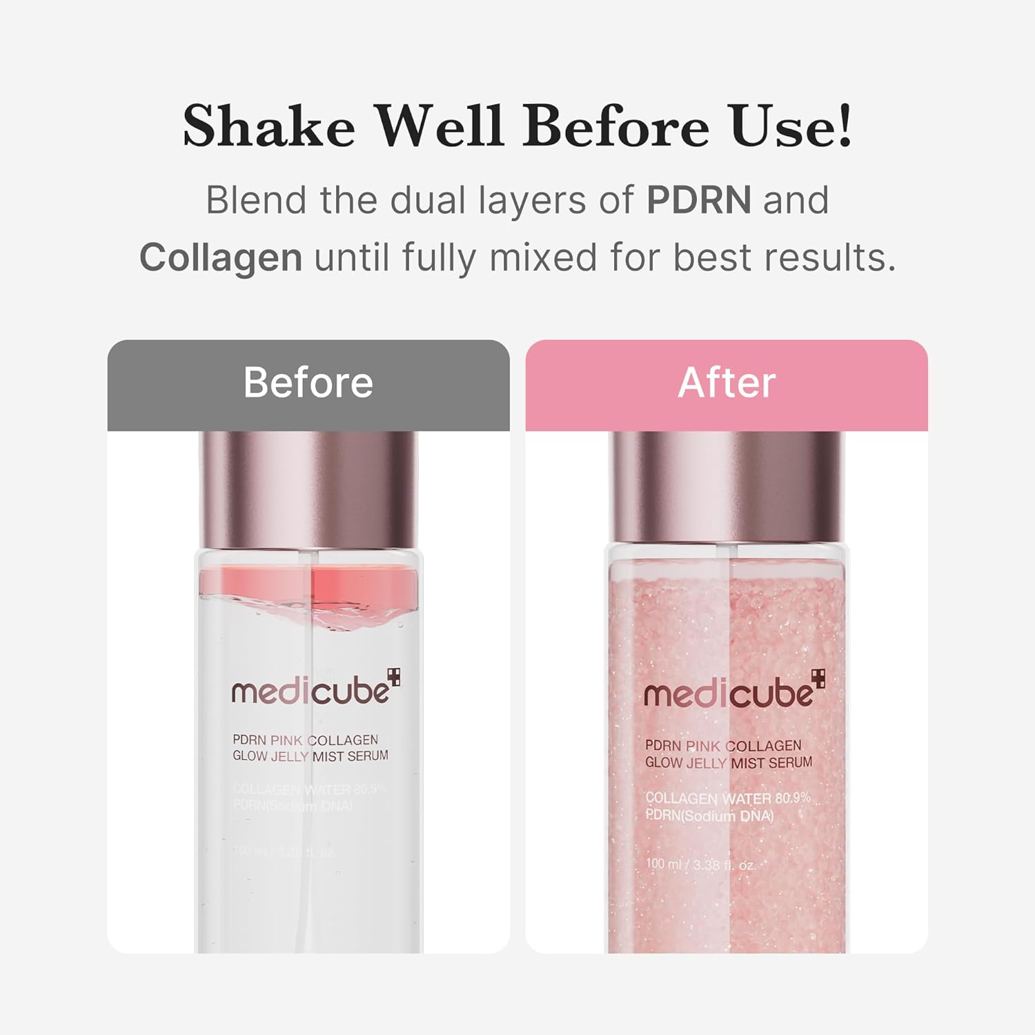 medicube Pink PDRN Collagen Glow Jelly Mist Serum | Dual-Texture Mist Serum with Niacinamide, Glutathione, Ceramide & Hyaluronic Acid | Lightweight for Deep Hydration, Radiance & Plump-Looking Skin - Image 7