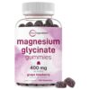 Micro Ingredients Magnesium Glycinate Gummies 400mg Per Serving, 120 Count | Natural Grape Blueberry Flavor | Potent Elemental Form + Chelated for High Absorption | Healthy Muscle, Bones, & Mood Support Supplement
