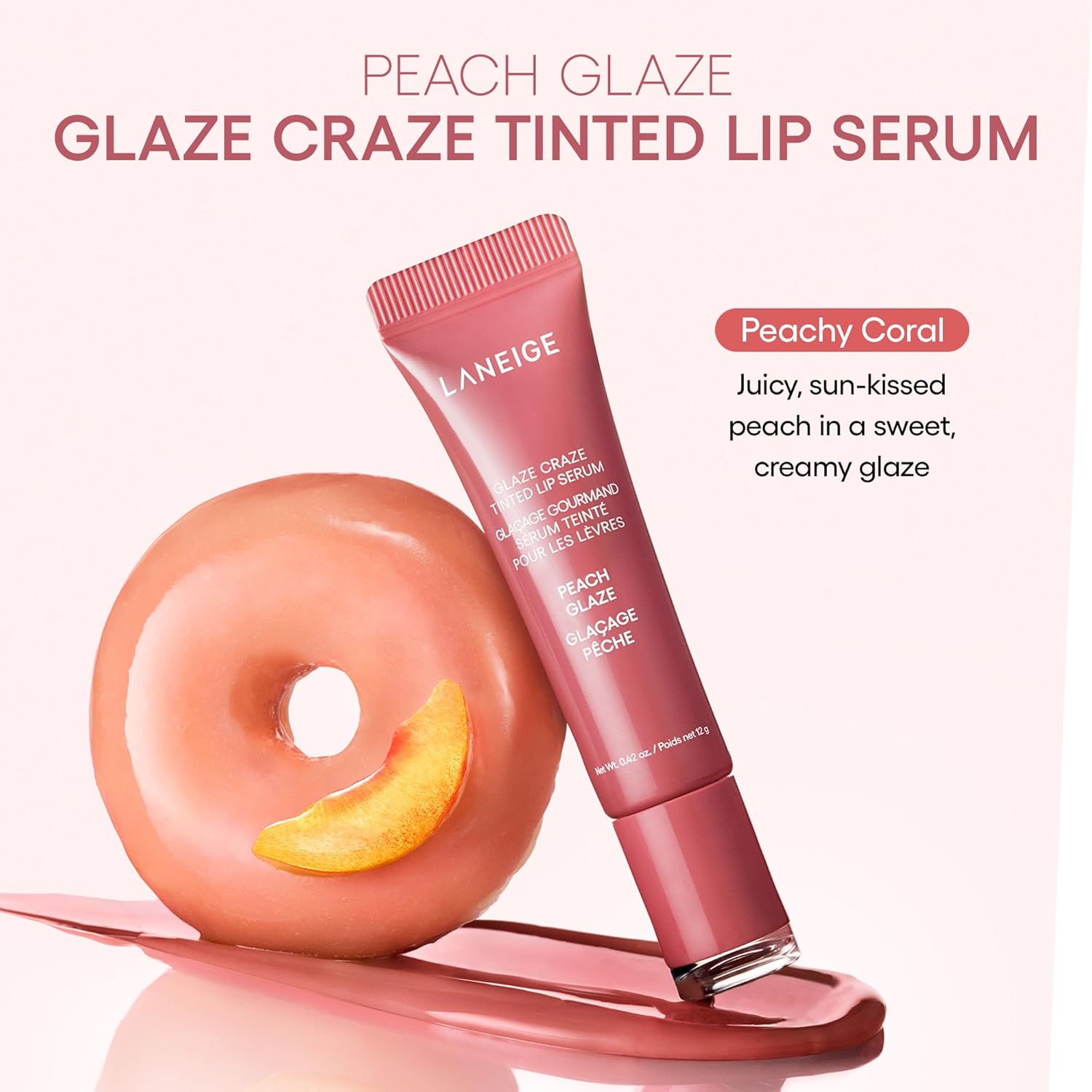 LANEIGE Glaze Craze Tinted Lip Serum: Hydrating Lip Serum for Glossy, Nourished Lips with Plumping Polypeptides - Strawberry Sprinkles - Image 7