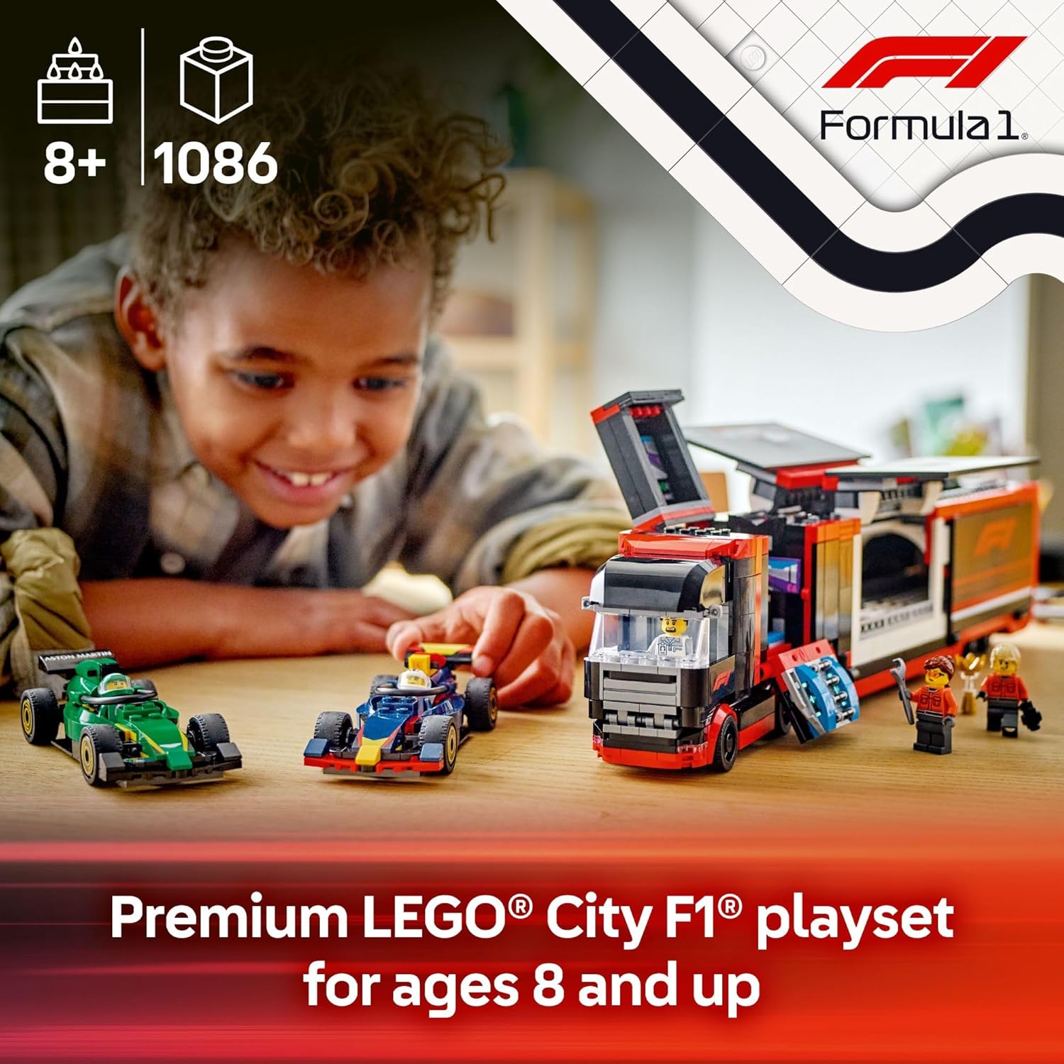 LEGO City F1 Truck with RB20 & AMR24 F1 Car Toys - Model Car Building Toy Set for Kids, Boys and Girls, Ages 8+ - F1 Collectible for Fans - Gift Idea for Birthdays - 60445 - Image 4