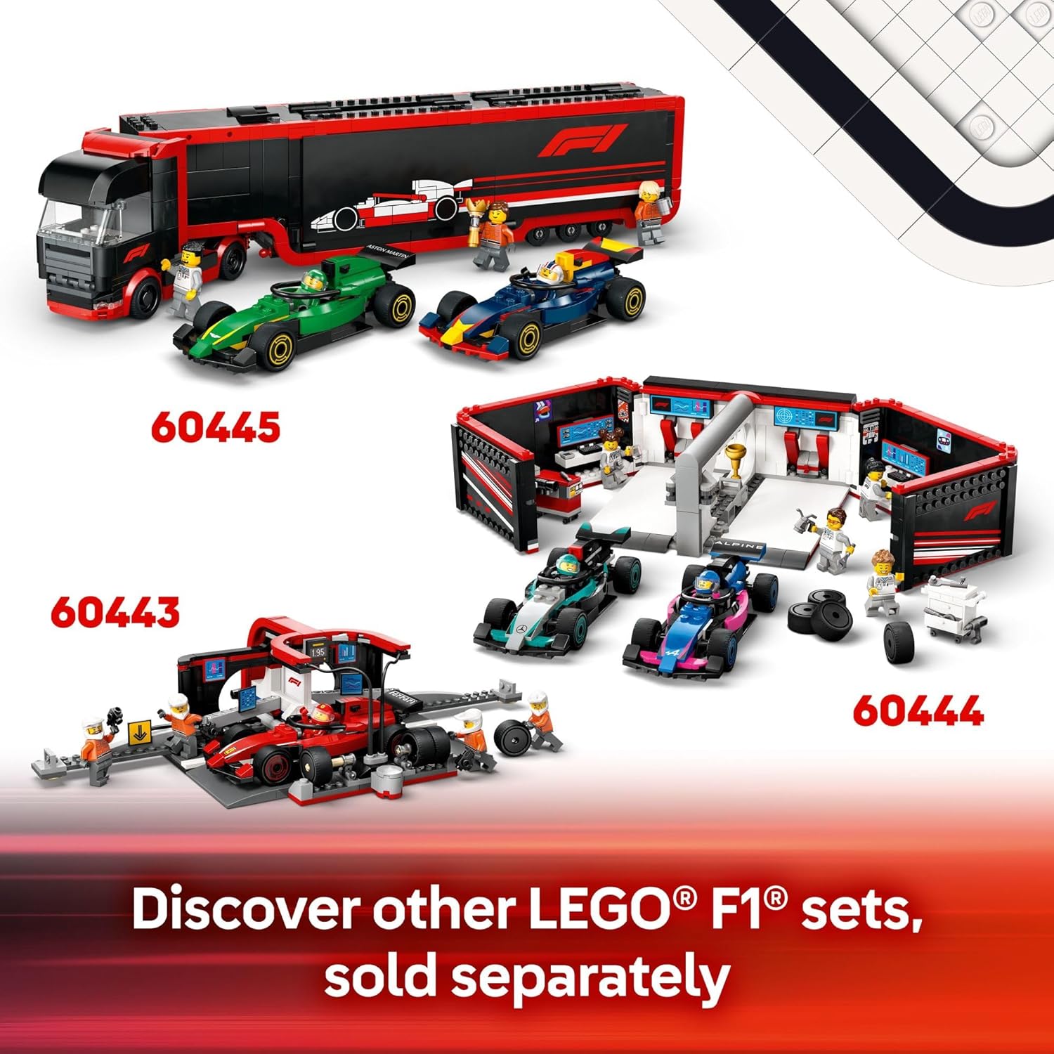 LEGO City F1 Truck with RB20 & AMR24 F1 Car Toys - Model Car Building Toy Set for Kids, Boys and Girls, Ages 8+ - F1 Collectible for Fans - Gift Idea for Birthdays - 60445 - Image 3